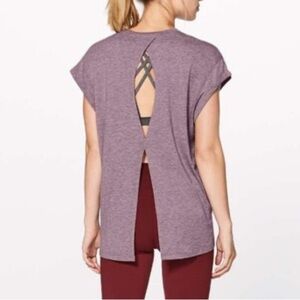 Lululemon Box It Out Short Sleeve Heathered Oxblood